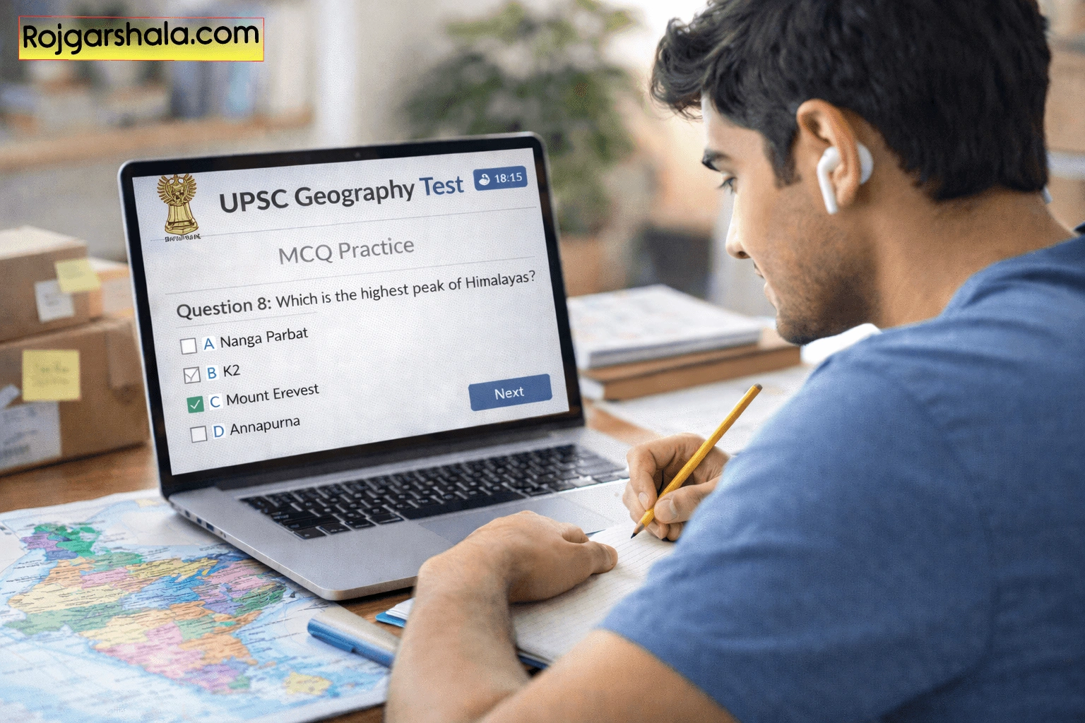 UPSC भूगोल टेस्ट 01: PCS, SSC, UPSC, ARMY, GROUP C परीक्षाओं के लिए मार्गदर्शिका