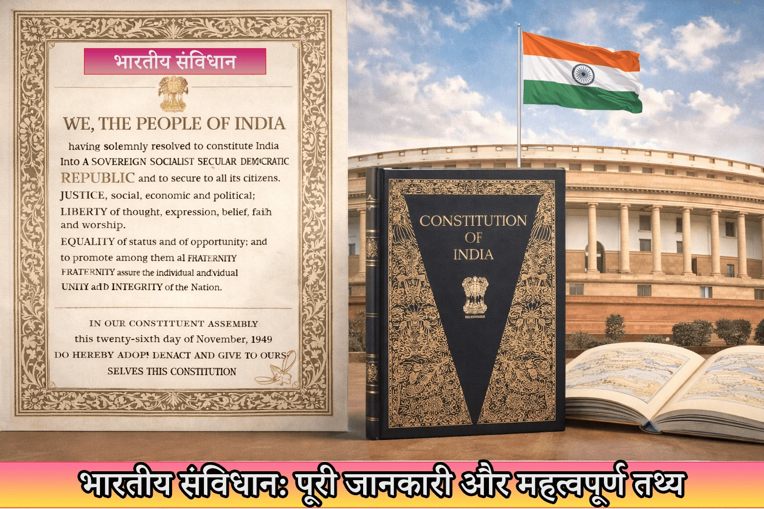 भारतीय संविधान: पूरी जानकारी और महत्वपूर्ण तथ्य
